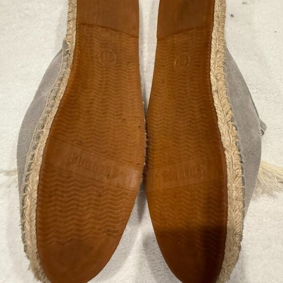 Soludos Mule Espadrille Gray Suede with tassels Woman's Size 9.5 - Picture 4 of 4
